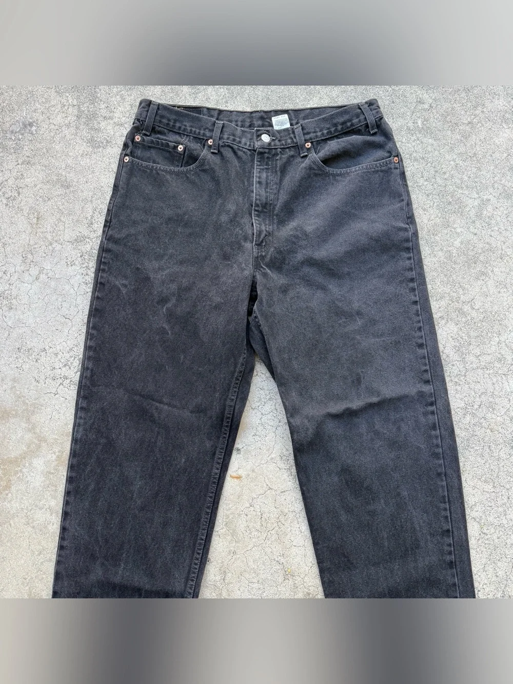 Vintage 90’s Levi’s 550 Relaxed Fit Black Denim Jeans 35x30.5